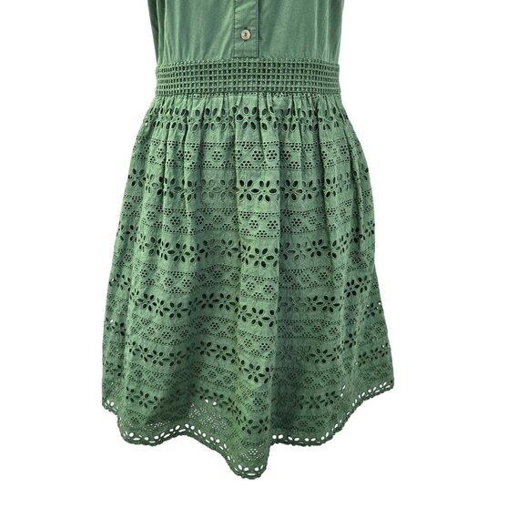 Anthropologie Wolven Sleeveless Fit and Flare Eyelet Detail Dress Size 2 - Picture 6 of 9